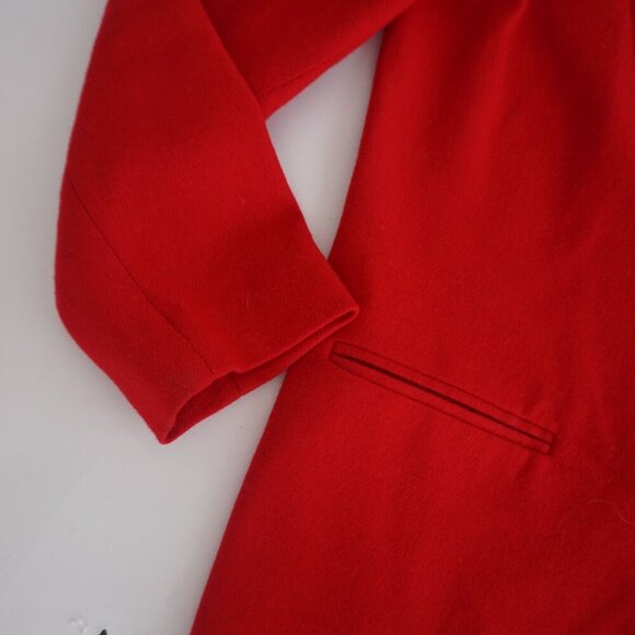 Vintage Sag Harbor Red 100% Wool w Black Collar Single Button Blazer Size 10 - Picture 9 of 13